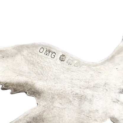 Vintage Ola M Gorie sterling silver osprey eagle brooch