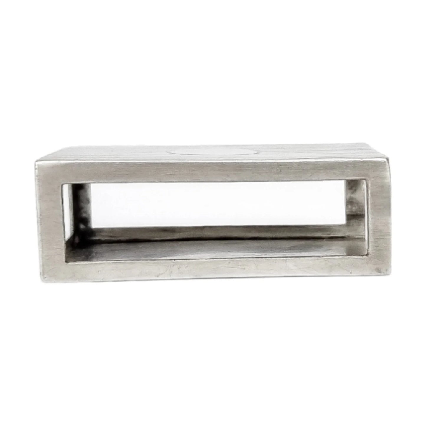 Art Deco sterling silver matchbox holder with vacant cartouche and banded design