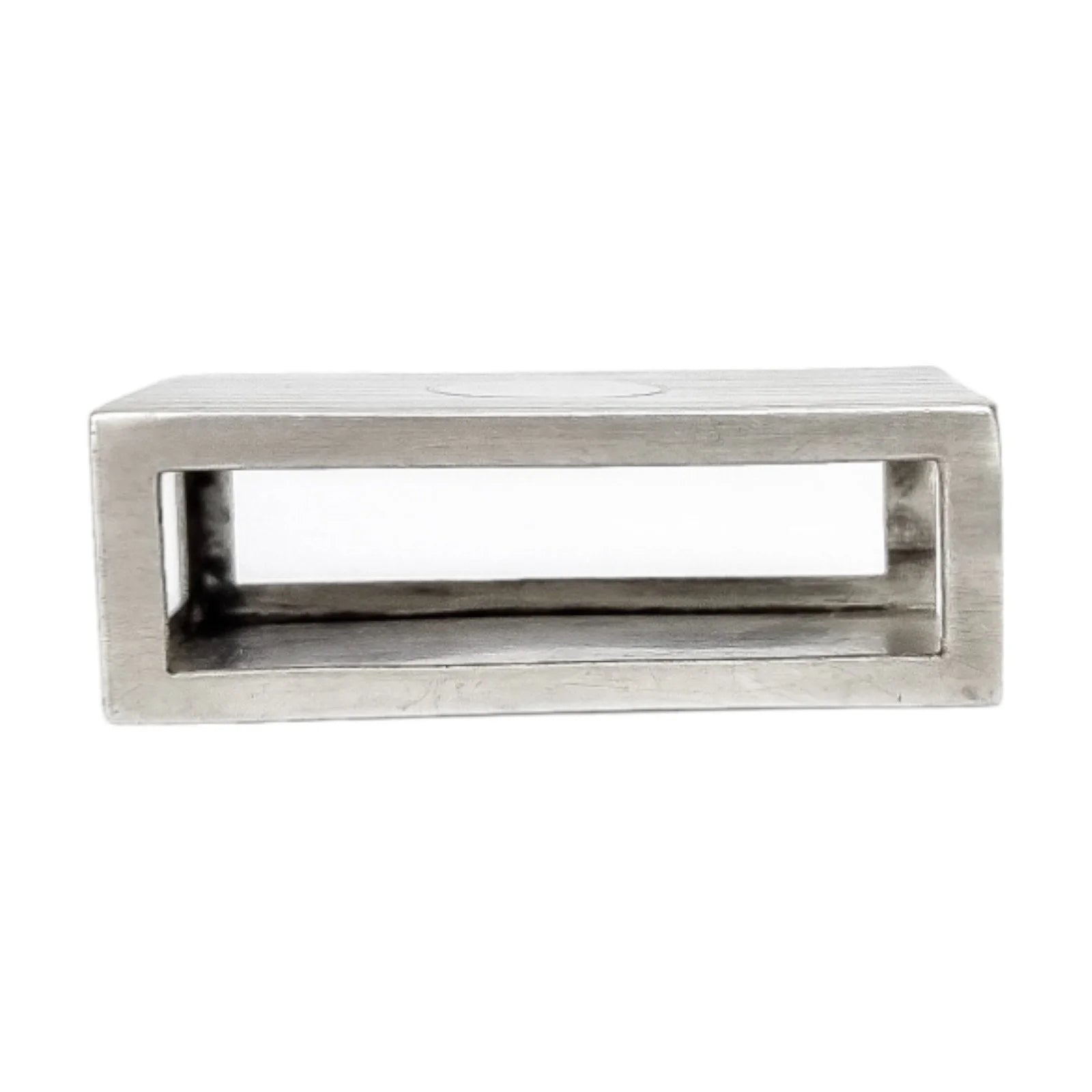 Art Deco sterling silver matchbox holder with vacant cartouche and banded design