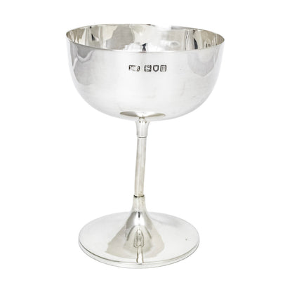 Edwardian sterling silver champagne glass dessert coupe, Bert & Co 1907