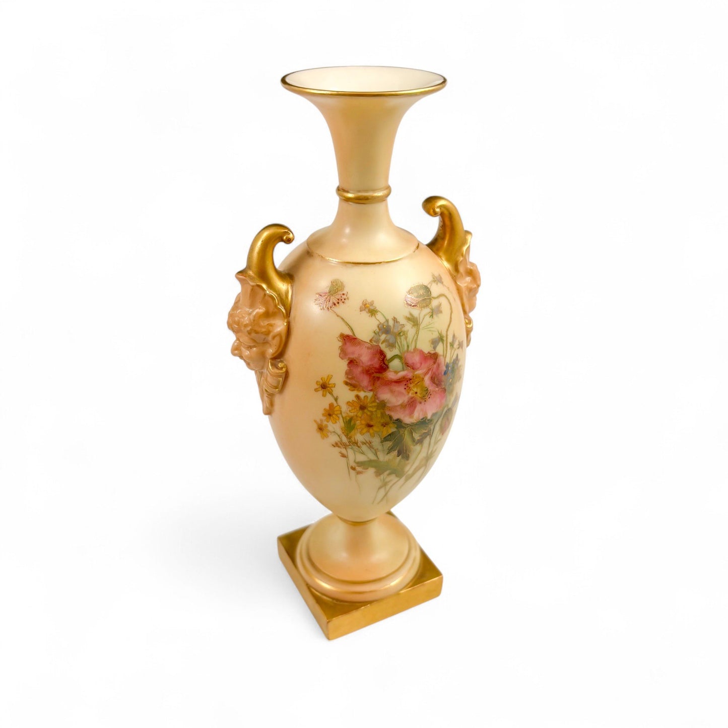 Royal Worcester blush ivory porcelain urn vase 1716 Art Nouveau 1903
