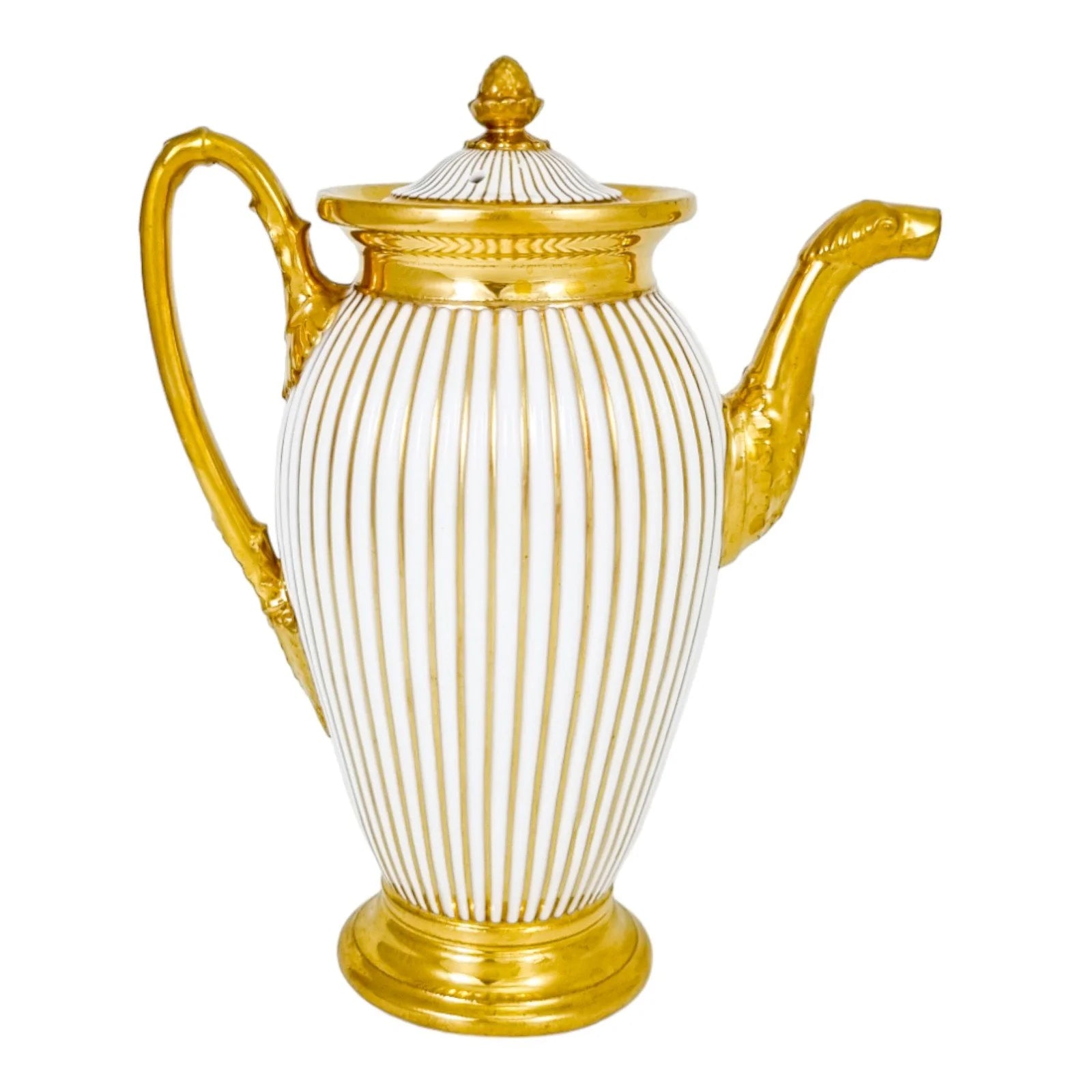 1830’s Old Paris porcelain coffee pot and demitasse cup and saucer, Jean-Pierre Feuillet