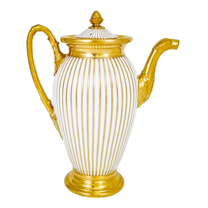 1830’s Old Paris porcelain coffee pot and demitasse cup and saucer, Jean-Pierre Feuillet