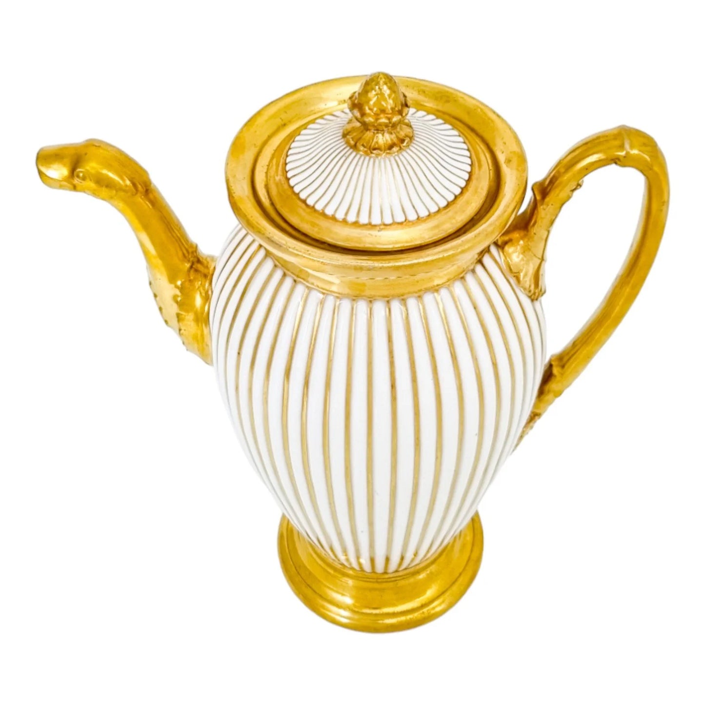 1830’s Old Paris porcelain coffee pot and demitasse cup and saucer, Jean-Pierre Feuillet