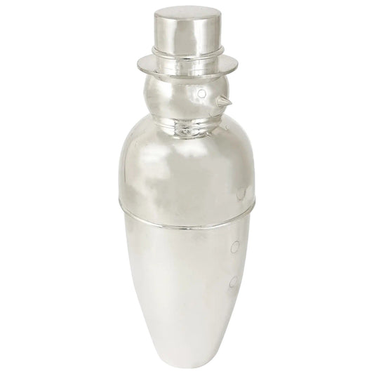 Art Deco Snowman silver plated novelty cocktail shaker 600 ml