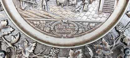 19th century "Das Große Fass im Heidelberger” Tun cast iron souvenir plate