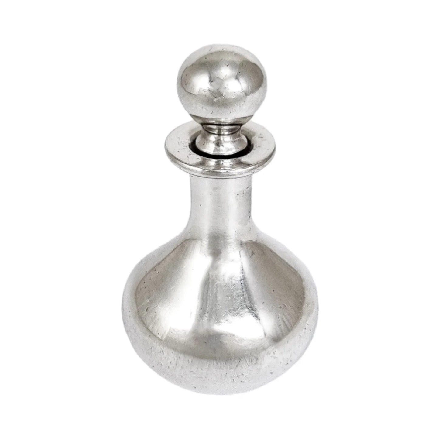 1910's American perfume scent bottle with full sterling silver overlay