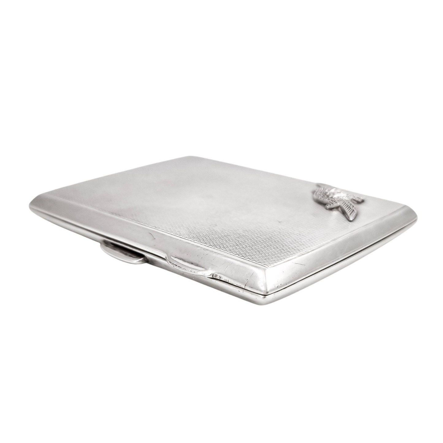 1930's Royal Air Force (RAF) gilt sterling silver engine-turned cigarette or card case