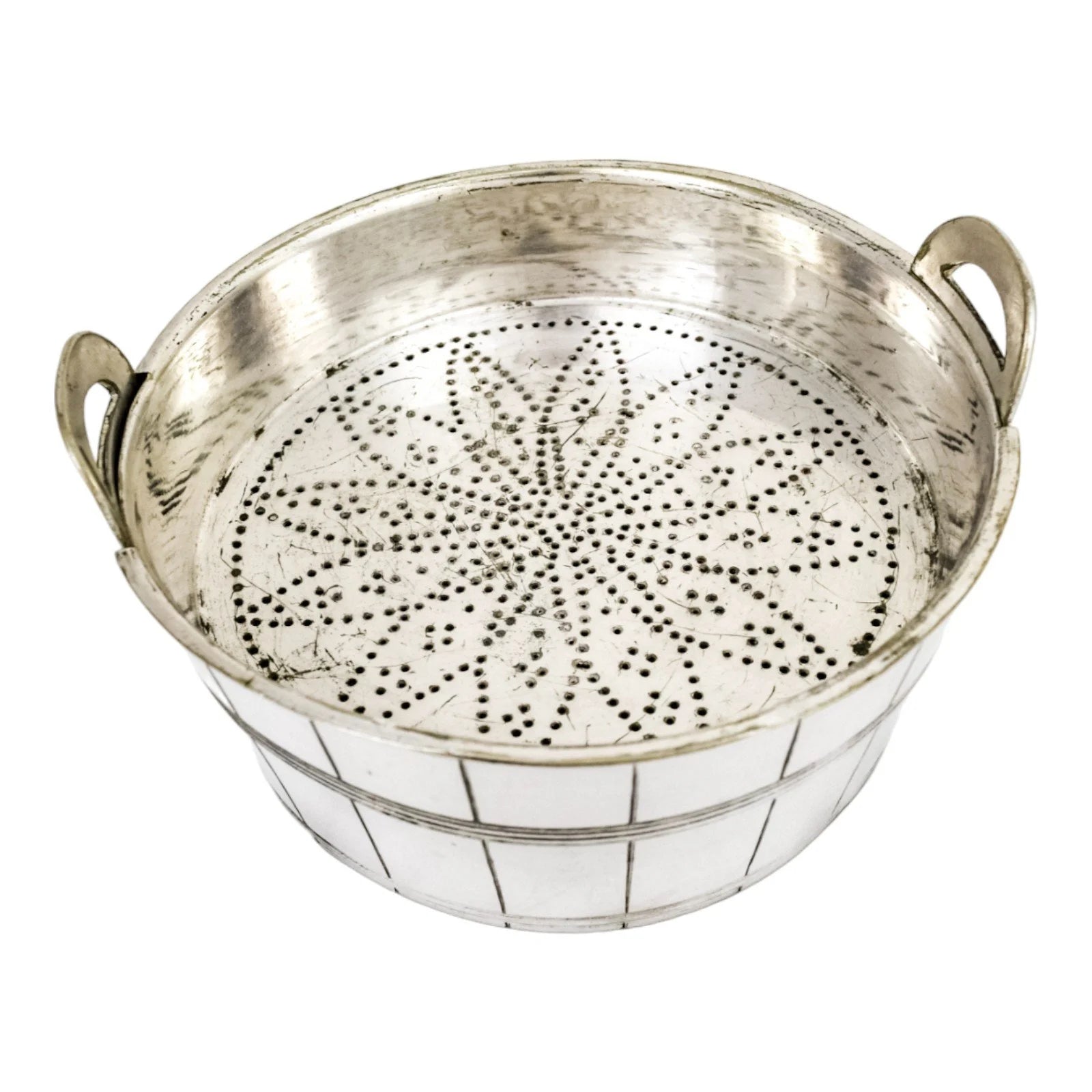 Victorian silver plated novelty dome lidded butter dish/ cheese strainer with cow finial