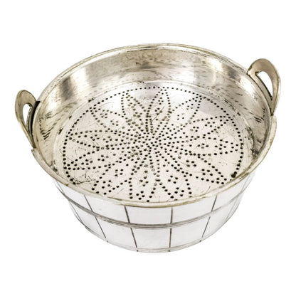 Victorian silver plated novelty dome lidded butter dish/ cheese strainer with cow finial