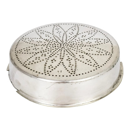 Victorian silver plated novelty dome lidded butter dish/ cheese strainer with cow finial