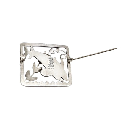 Georg Jensen sterling silver Leaping Dolphins brooch 251