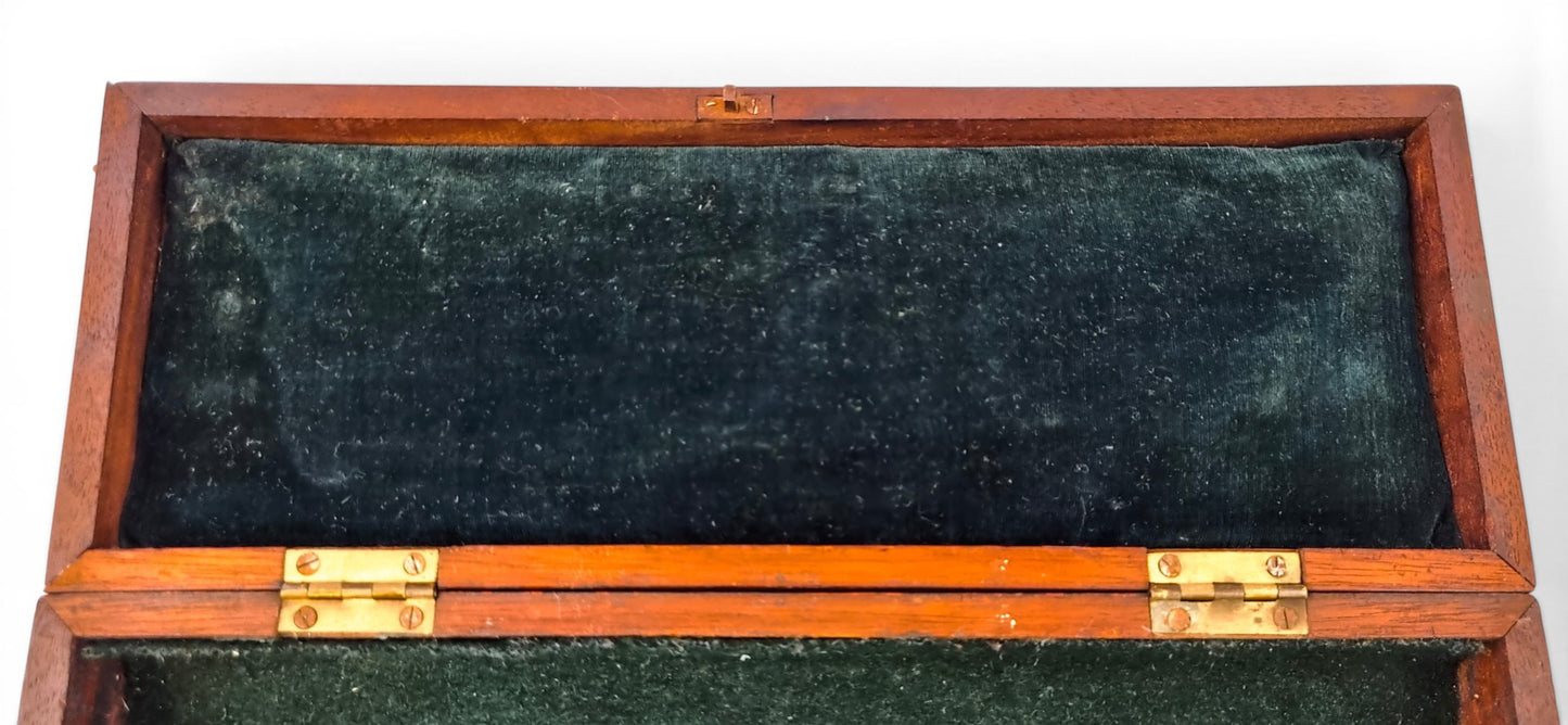 Victorian mahogany presentation case, brass cartouche