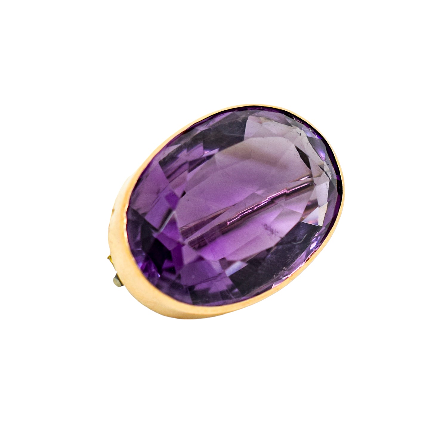Large Victorian 25ct amethyst statement brooch, 9ct yellow gold