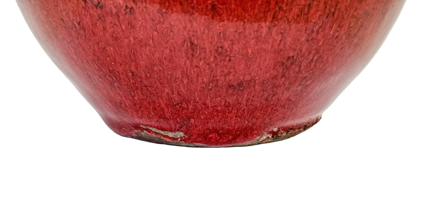 Chinese 19th Century sang de boeuf bottle Tianqiuping vase; flambe glazed porcelain