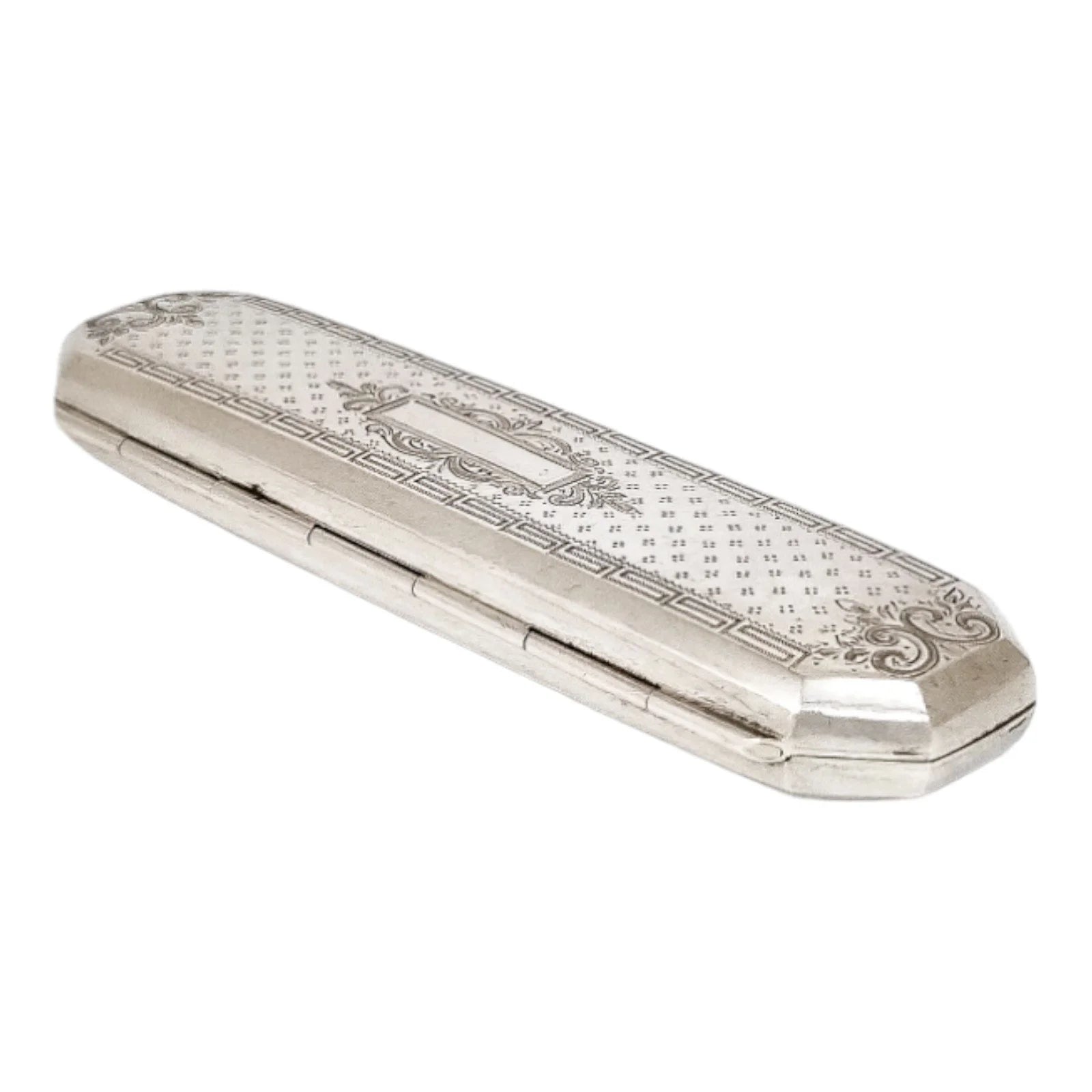 1880's Dutch silver spectacle glasses case in Neoclassical style