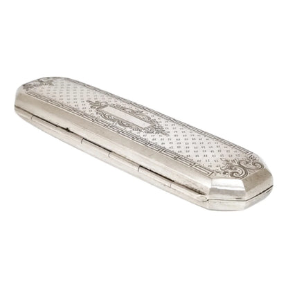 1880's Dutch silver spectacle glasses case in Neoclassical style