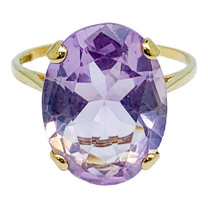 Huge vintage 8.15ct amethyst statement cocktail ring, 9kt yellow gold, size P