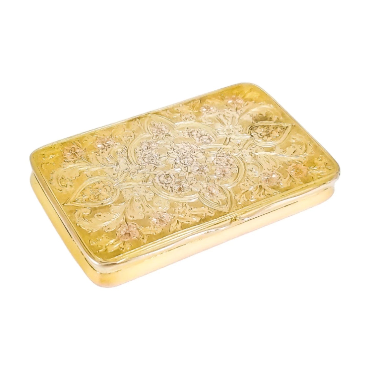 19th century parcel gilt vermeil silver snuff box in Arabesque style