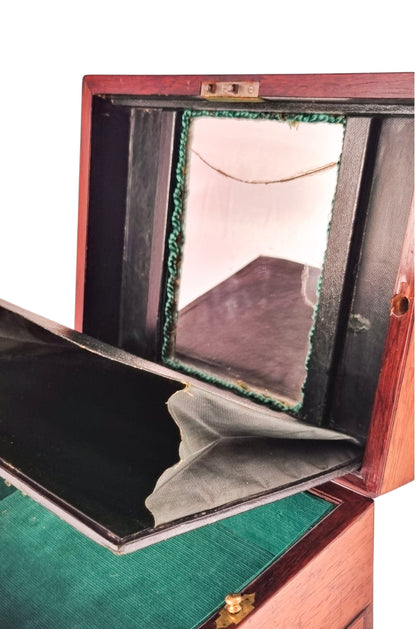 Victorian mother-of-pearl box, mirror & secret drawer