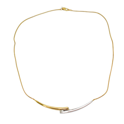 Boxed vintage Royal Mint "Connections Collarette" gold and diamond two tone necklace
