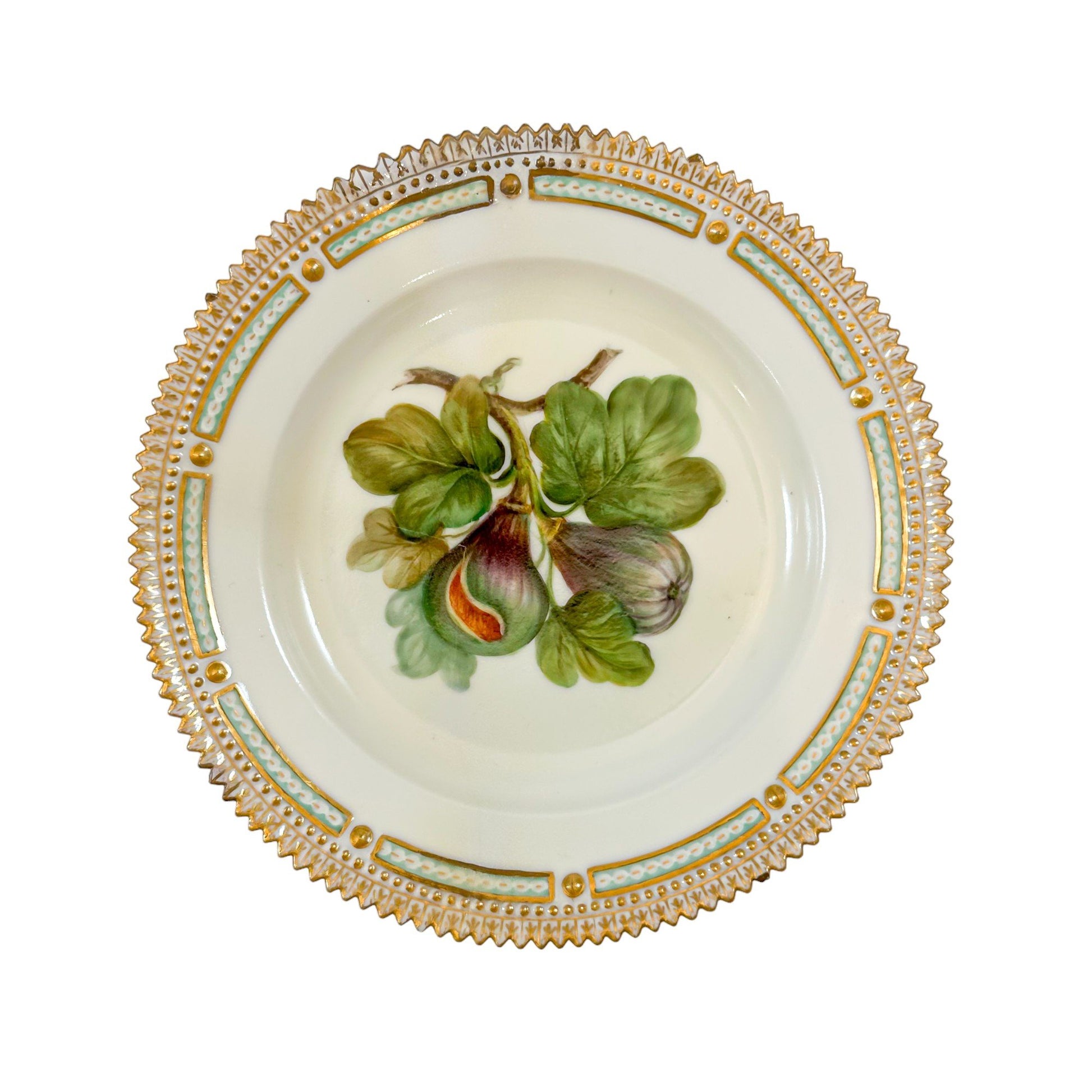 Royal Copenhagen hand-painted Flora Danica Fig dinner plate