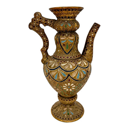 1890's Wilhelm Schiller & Sohn pottery ewer in Islamic style
