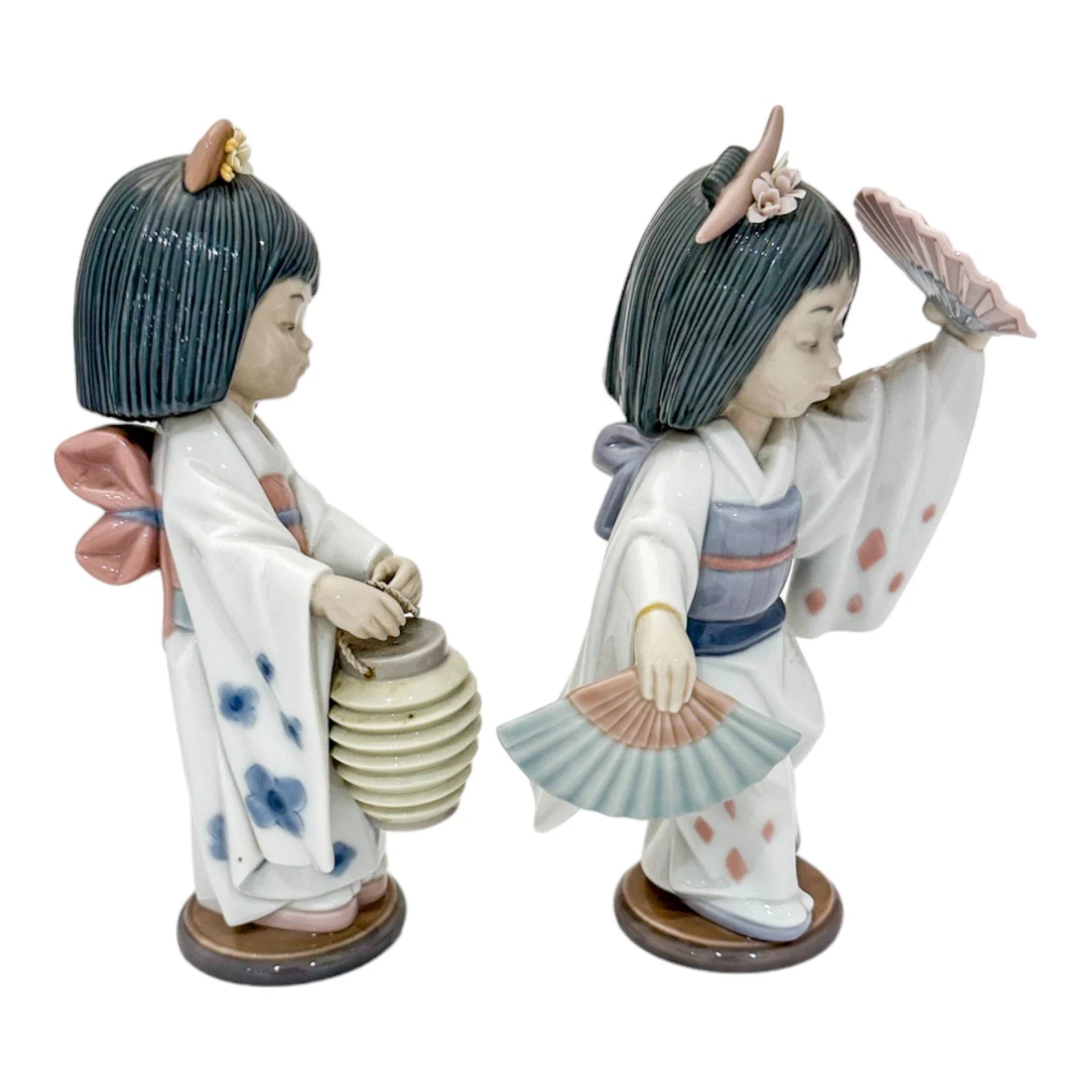 Vintage pair of Lladro porcelain Geisha girls