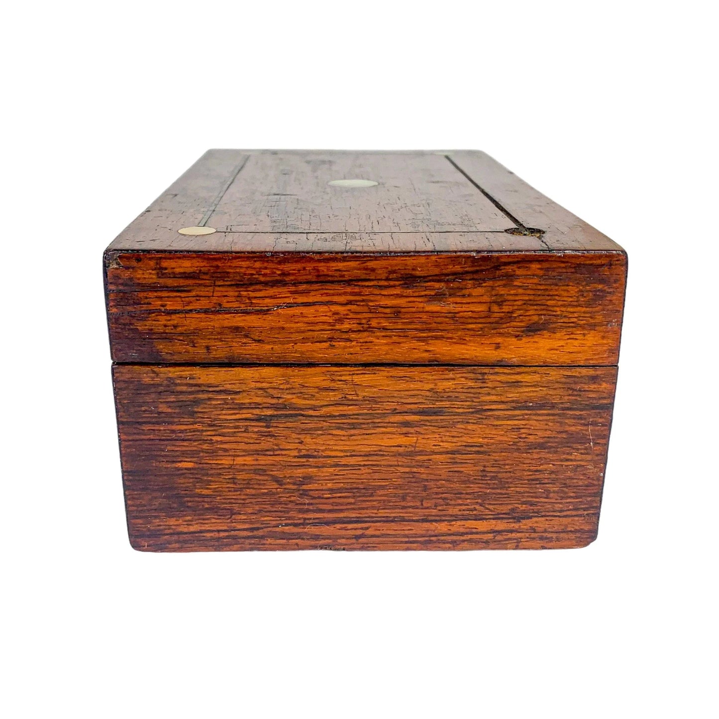 Victorian mahogany and mother of pearl jewellery trinket storage box