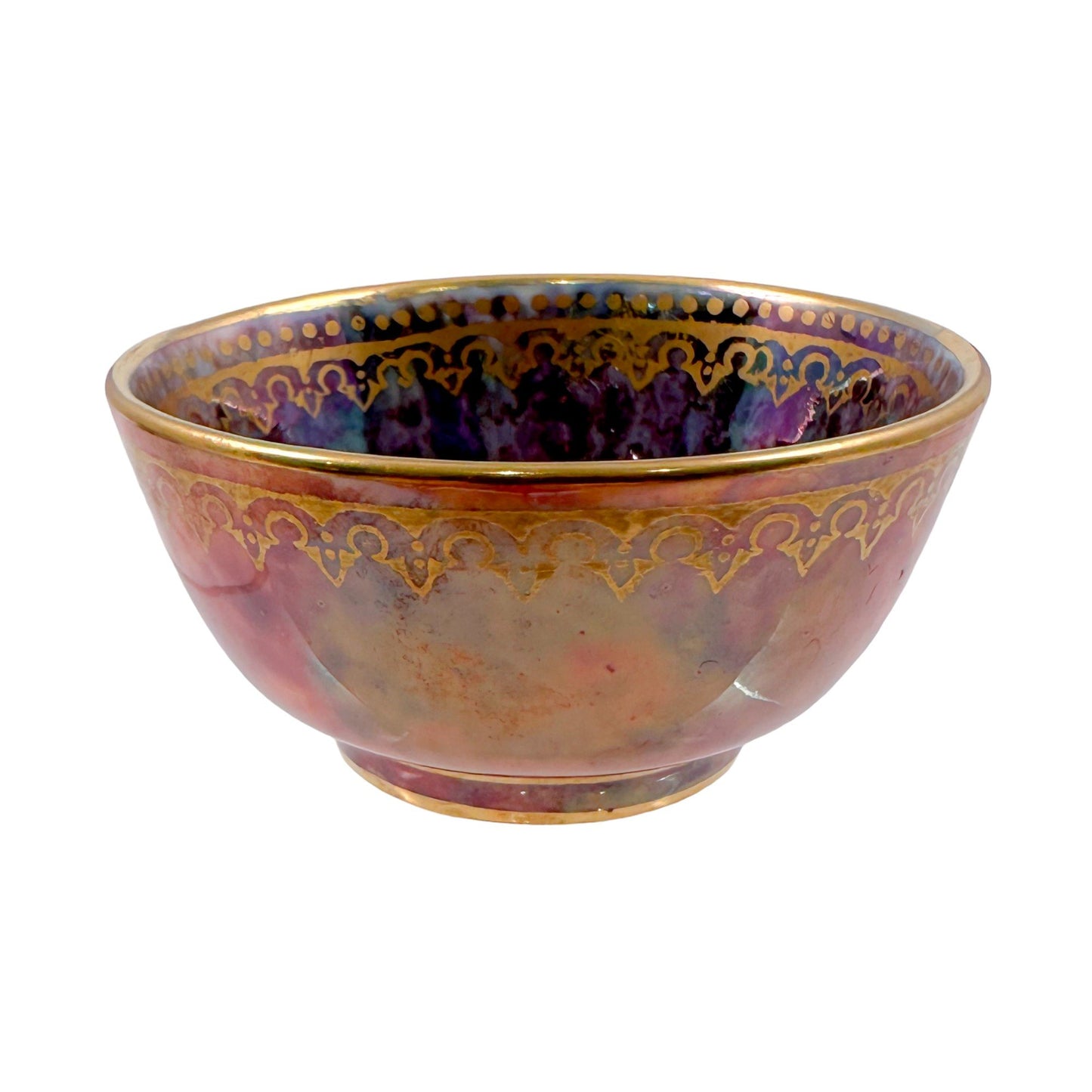 Miniature Art Deco Daisy Makeig-Jones for Wedgwood red Fairyland lustre porcelain bowl