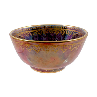 Miniature Art Deco Daisy Makeig-Jones for Wedgwood red Fairyland lustre porcelain bowl
