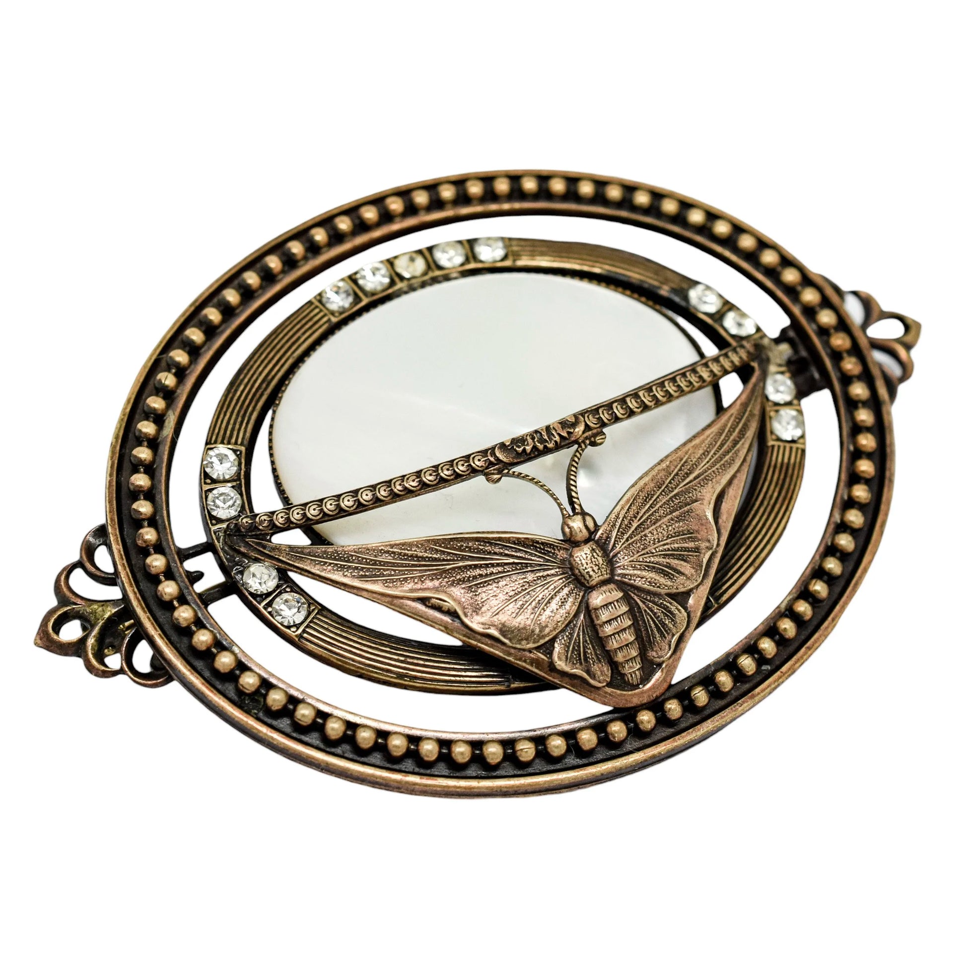 Vintage Ermani Bulatti huge bronzed mother-of-pearl butterfly statement brooch