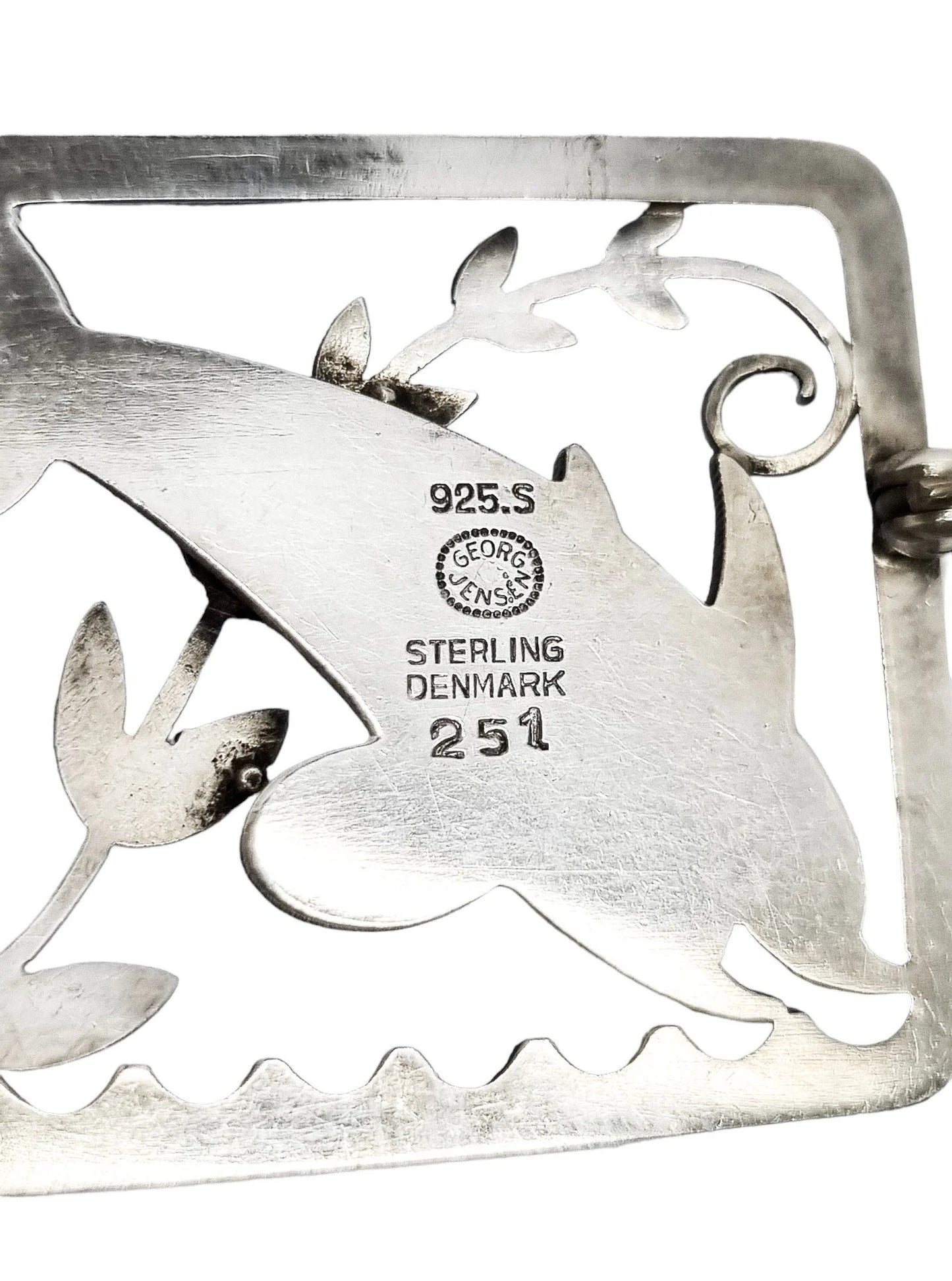 Georg Jensen sterling silver Leaping Dolphins brooch 251