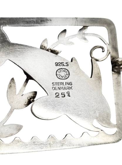 Georg Jensen sterling silver Leaping Dolphins brooch 251