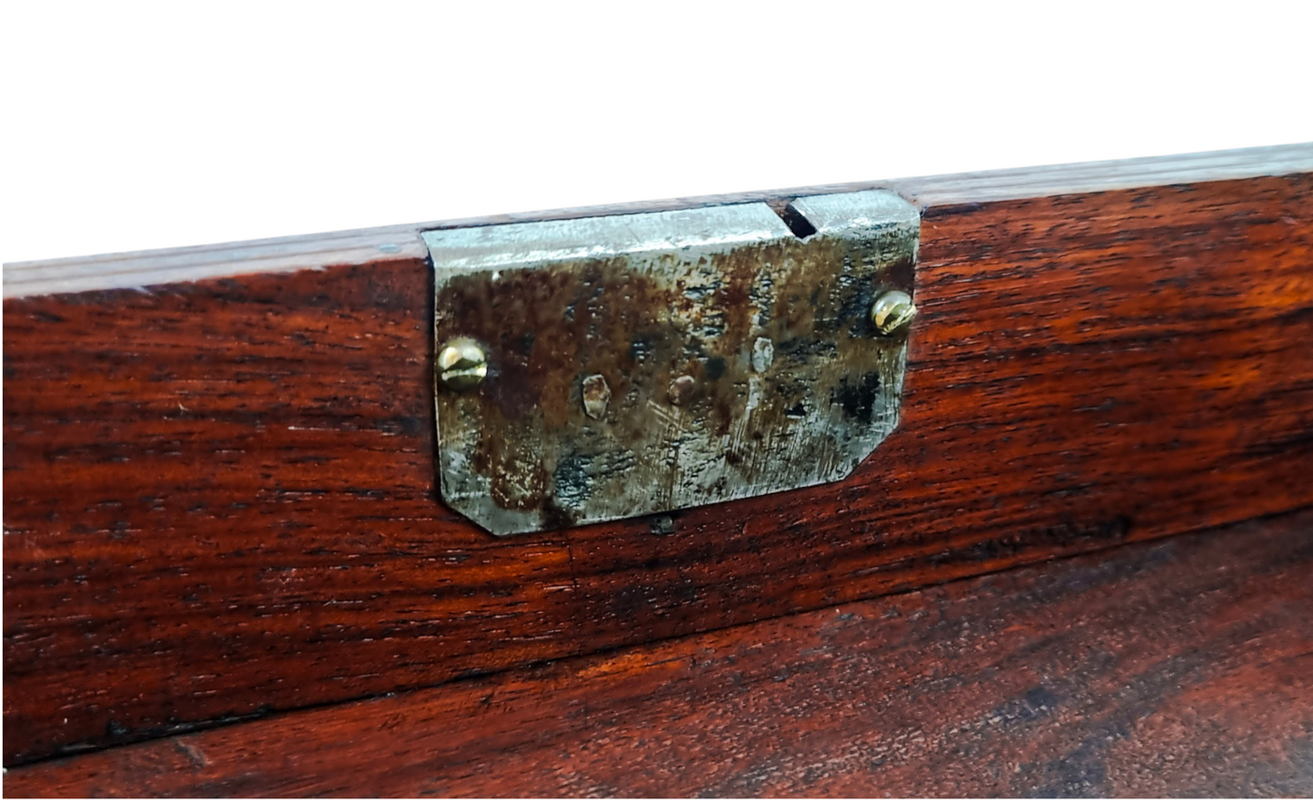 Victorian walnut piqué glove box with lock and key