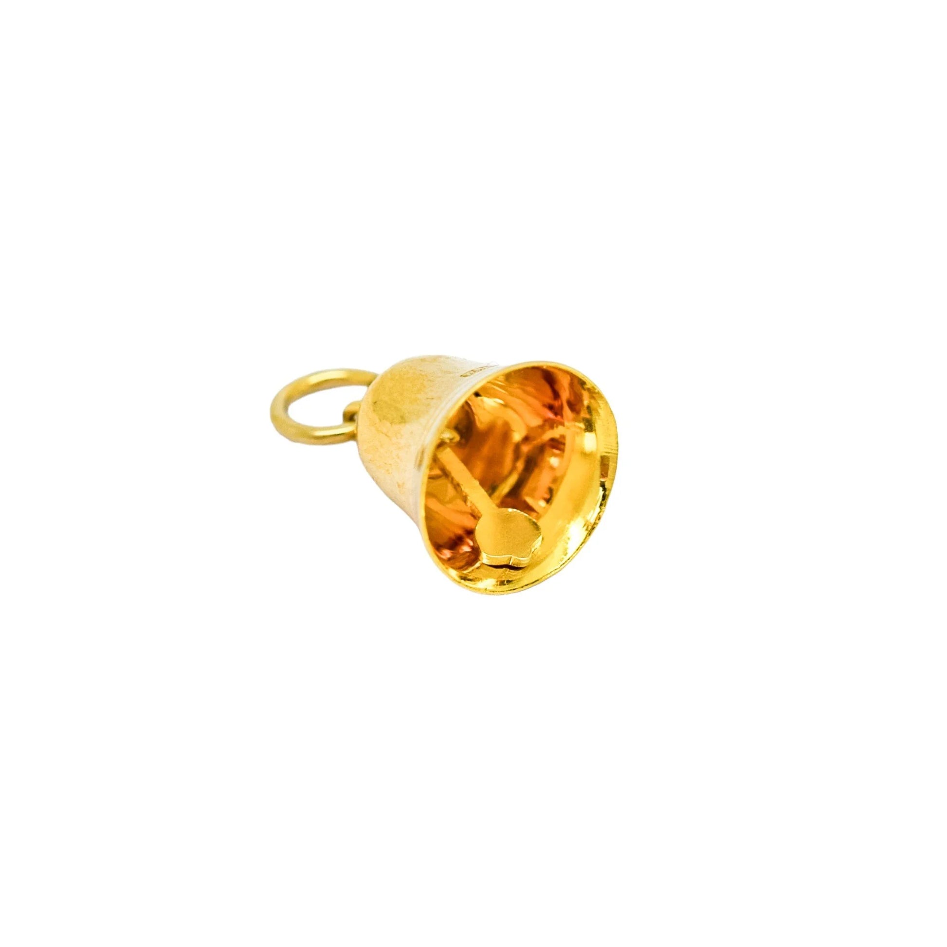 Vintage gold bell charm pendant