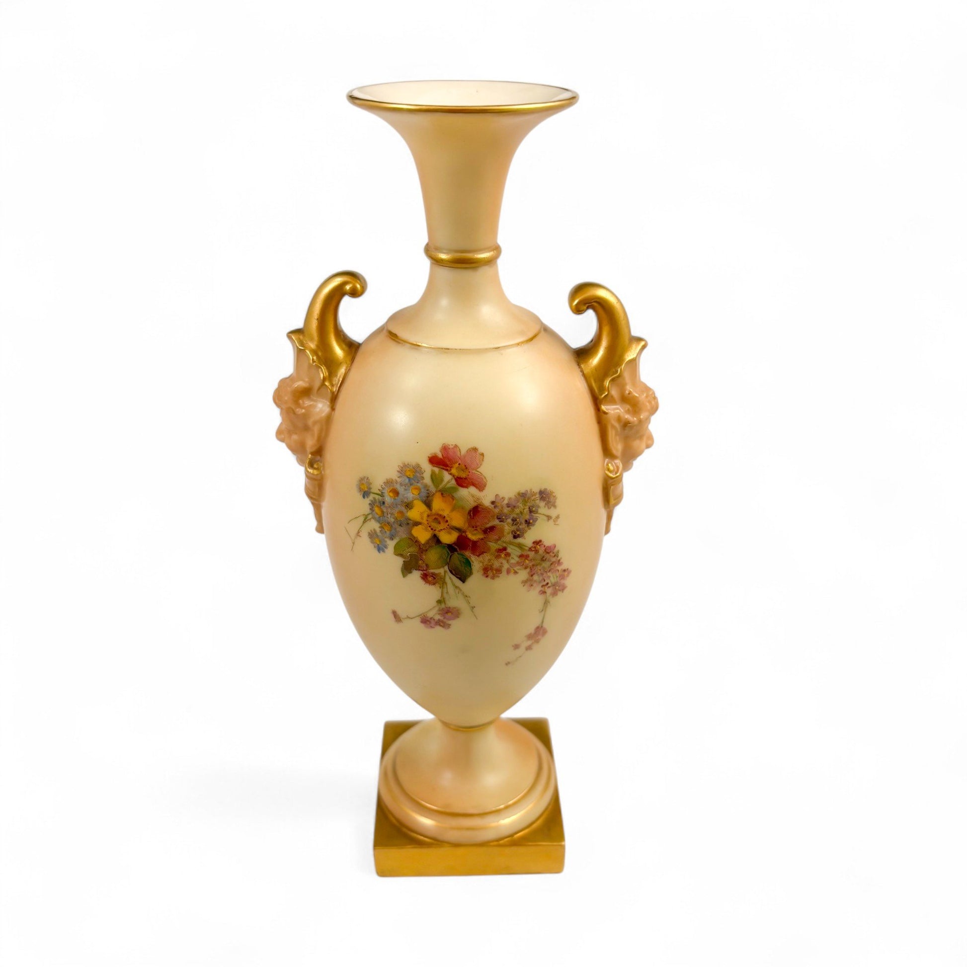 Royal Worcester blush ivory porcelain urn vase 1716 Art Nouveau 1903