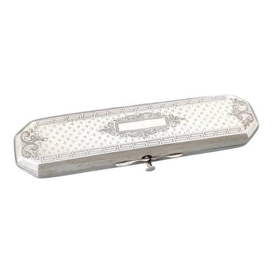 1880's Dutch silver spectacle glasses case in Neoclassical style