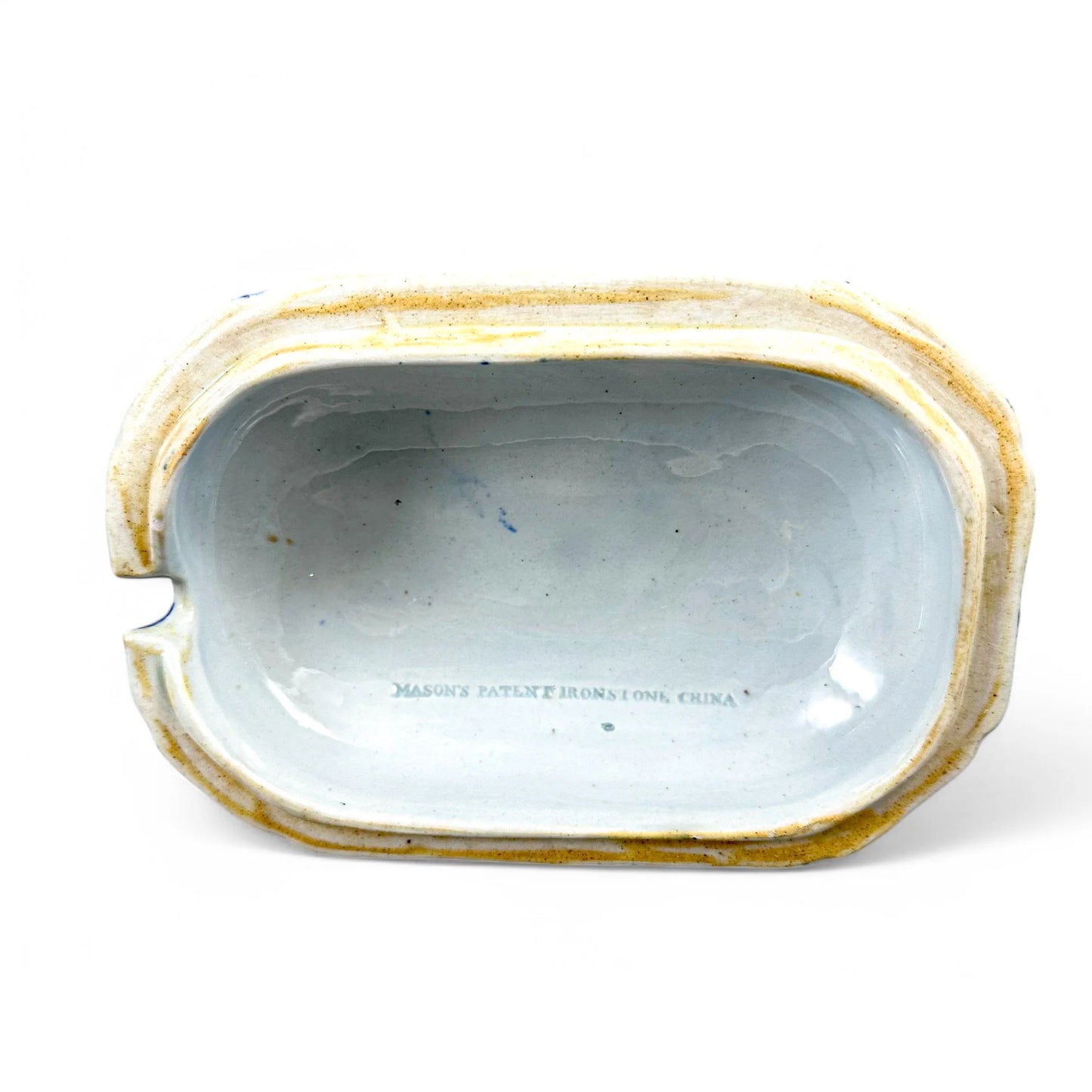 Rare Mason’s Ironstone sauce tureen, "Oyster Pattern" with turquoise base, hand-painted Regency period, circa 1815–1825