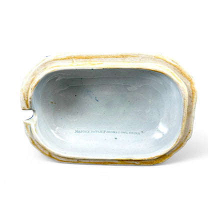 Rare Mason’s Ironstone sauce tureen, "Oyster Pattern" with turquoise base, hand-painted Regency period, circa 1815–1825