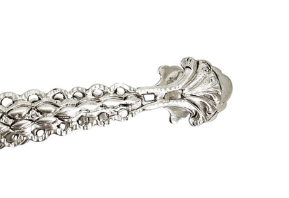 George III large fancy sterling silver sugar tongs with shell bowls, Stephen Adams