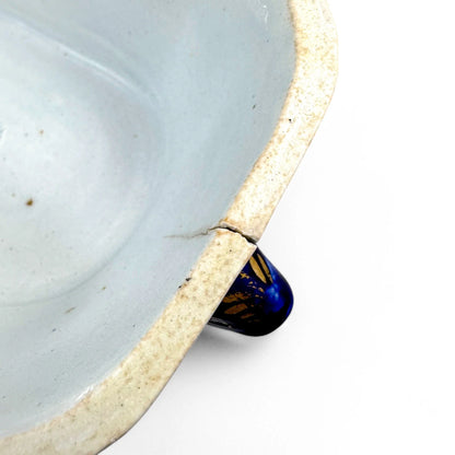 Rare Mason’s Ironstone sauce tureen, "Oyster Pattern" with turquoise base, hand-painted Regency period, circa 1815–1825