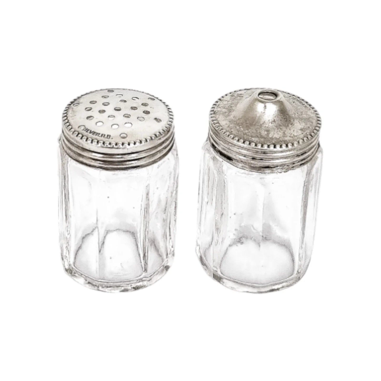 Art Deco sterling silver picnic travel size salt and pepper shakers
