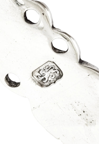 George III large fancy sterling silver sugar tongs with shell bowls, Stephen Adams