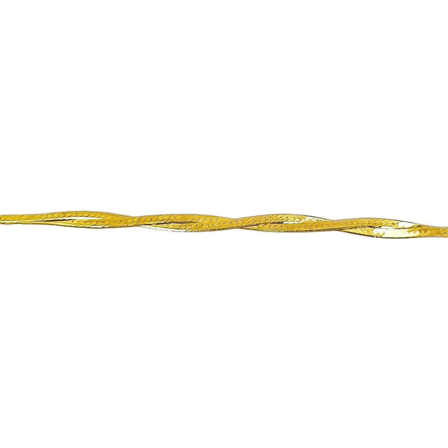 9ct yellow gold double herringbone chain bracelet with braided strands
