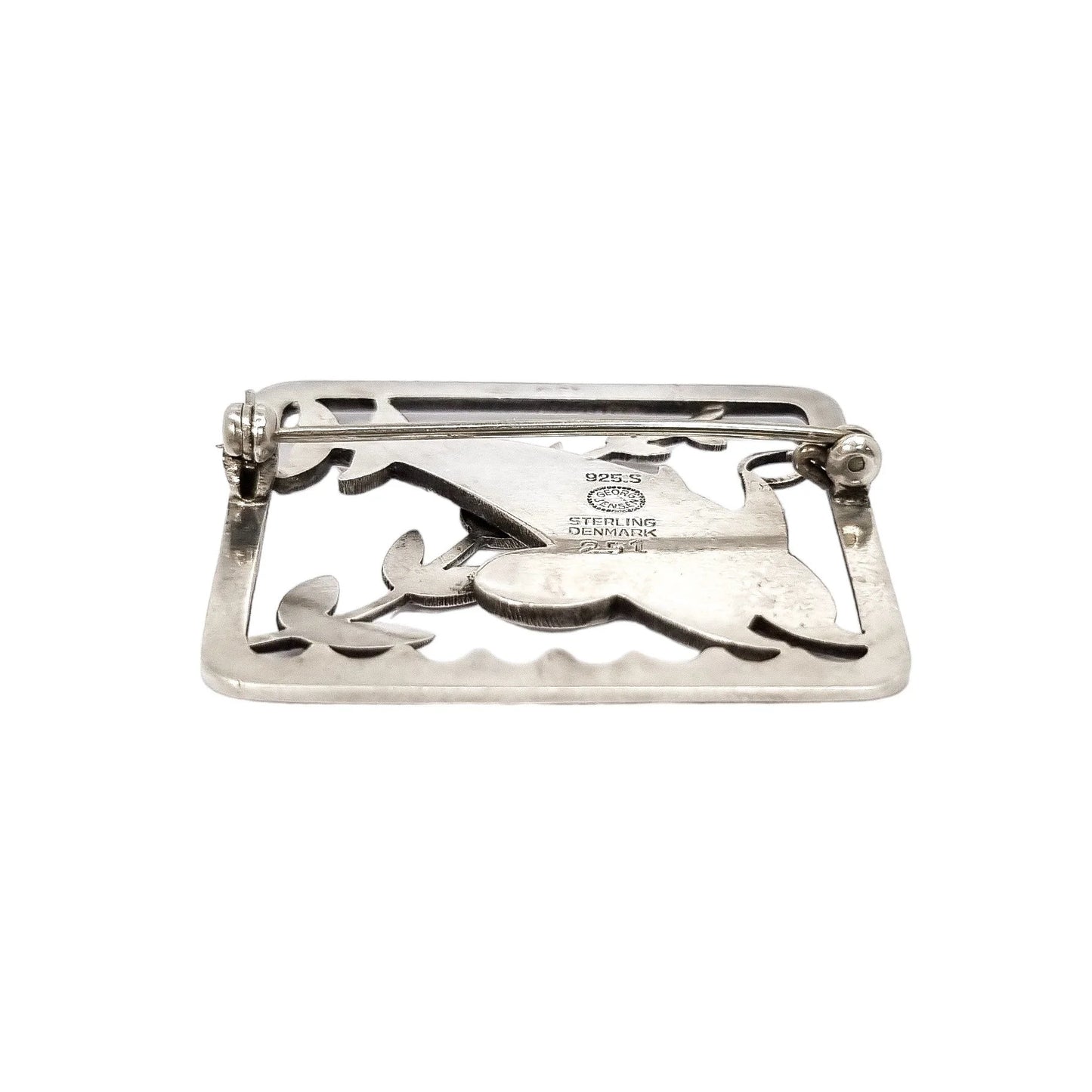 Georg Jensen sterling silver Leaping Dolphins brooch 251