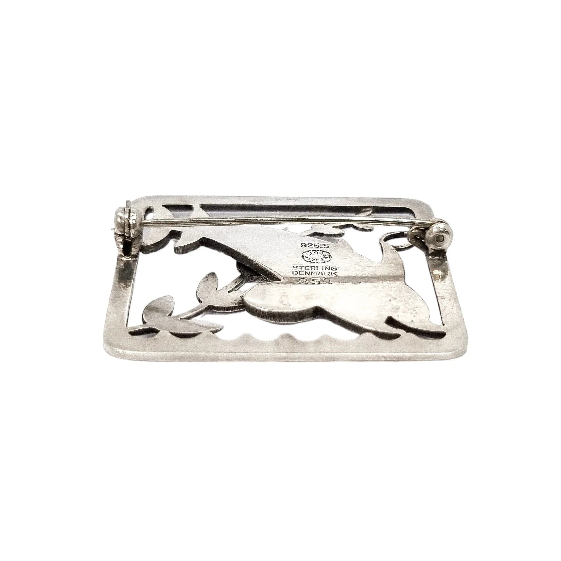 Georg Jensen sterling silver Leaping Dolphins brooch 251