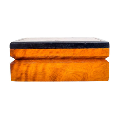 Art Deco burr amboyna table cigarette holder box / vide poche