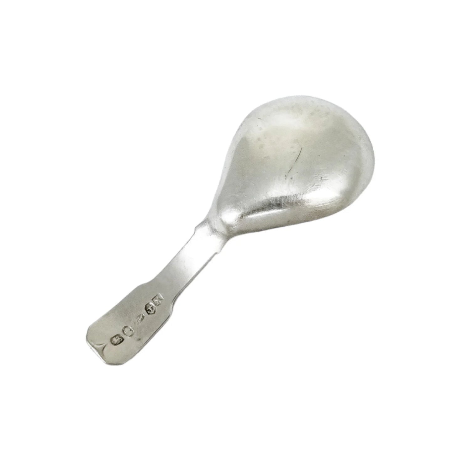 George IV Joseph Willmore sterling silver tea caddy spoon, fiddle thread, 1821