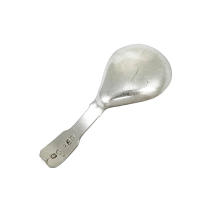 George IV Joseph Willmore sterling silver tea caddy spoon, fiddle thread, 1821